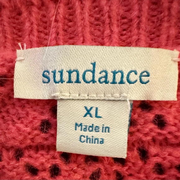 Sundance Sweater Womens XL Pink Pointelle Knit Mock Neck Ruffle Cuff Wool Blend - Picture 6 of 7